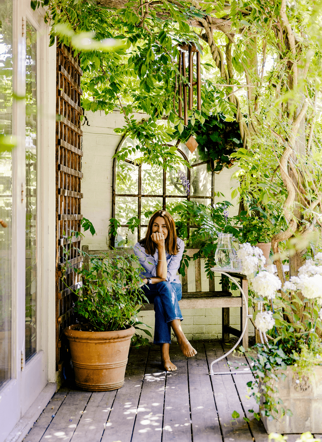 Image may contain Human Person Clothing Apparel Garden Outdoors and Plant