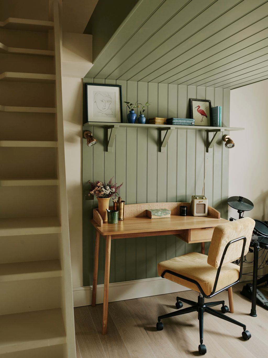 Image may contain Furniture Chair Shelf Table Desk Wood Interior Design and Indoors