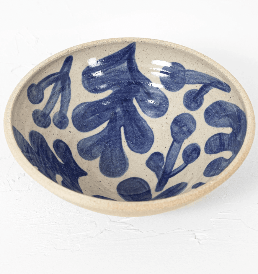Ramen Bowl Blue Leaves 53 from Couverture The Garbstore. Handmade from stoneware clay in the Czech Republic this ramen...
