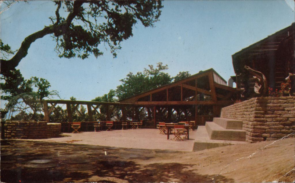 The terrace at Nepenthe Big Sur California late 1950s.