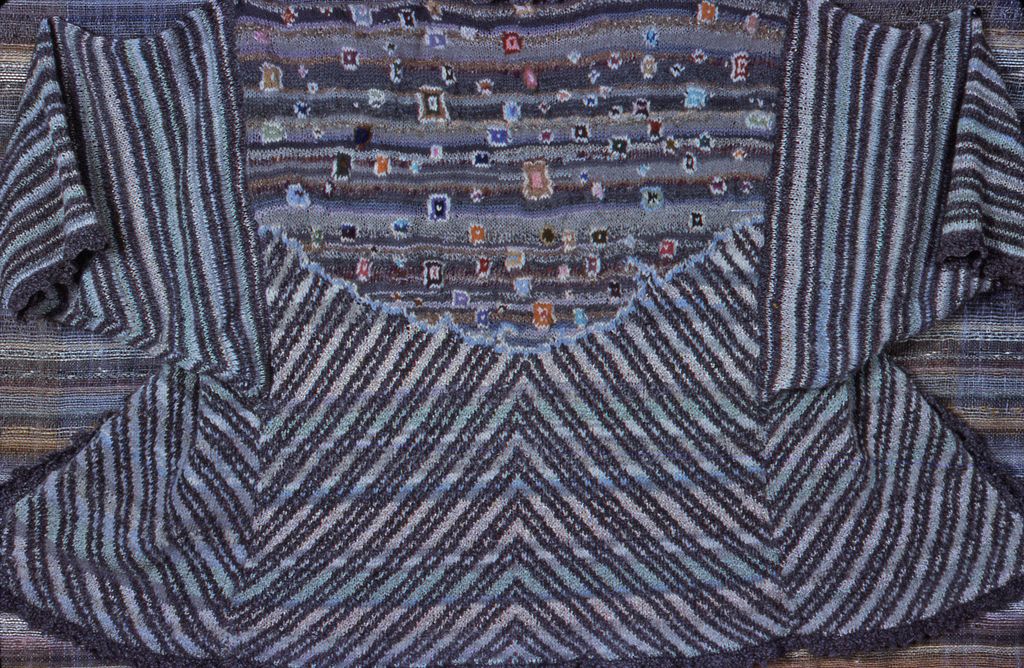 Knitted coat  Kaffe's first private commission piece late 1960s.