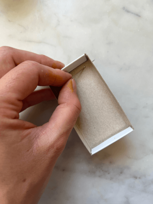 Start by piercing a hole with a needle…