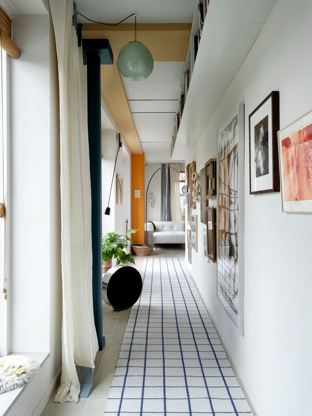 Josephine wanted the corridor to be a space of dwelling and not only transition. Featuring Arco Flos lamp BO speaker on...