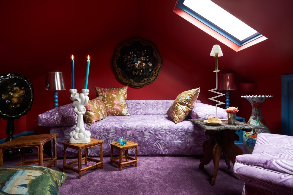 The colour scheme of this room was inspired by Verner Pantons staff swimming pool at the Speigel Offices in Hamburg...