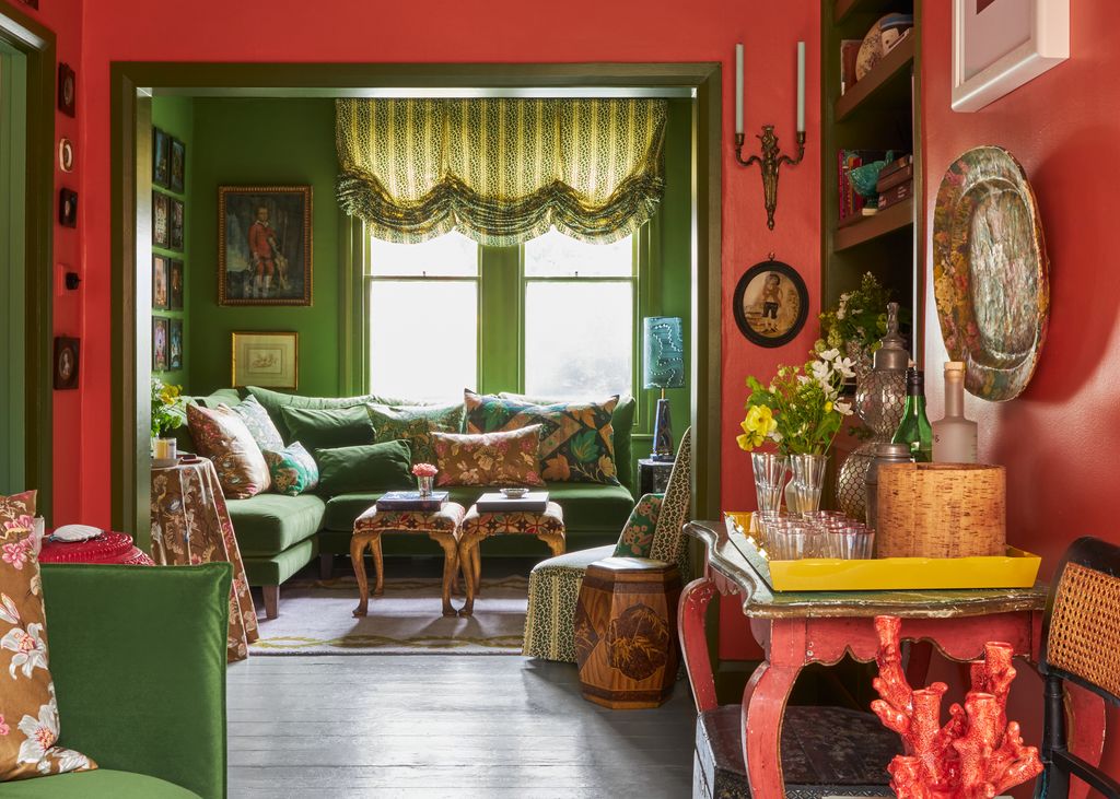 The drawing room adjoins the library at the front of the house.