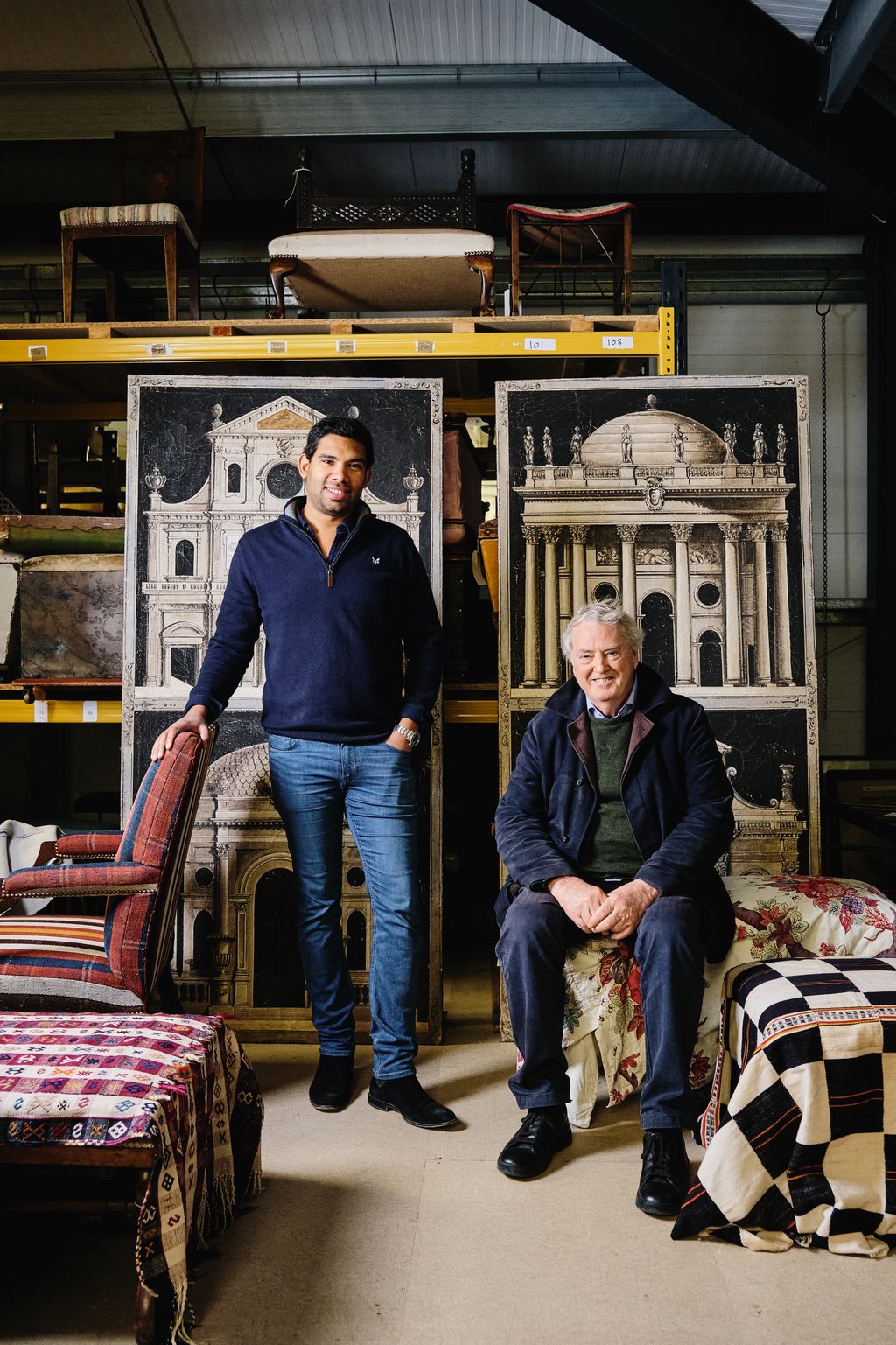 Orlando with Robert in the Marlborough warehouse in April 2022.