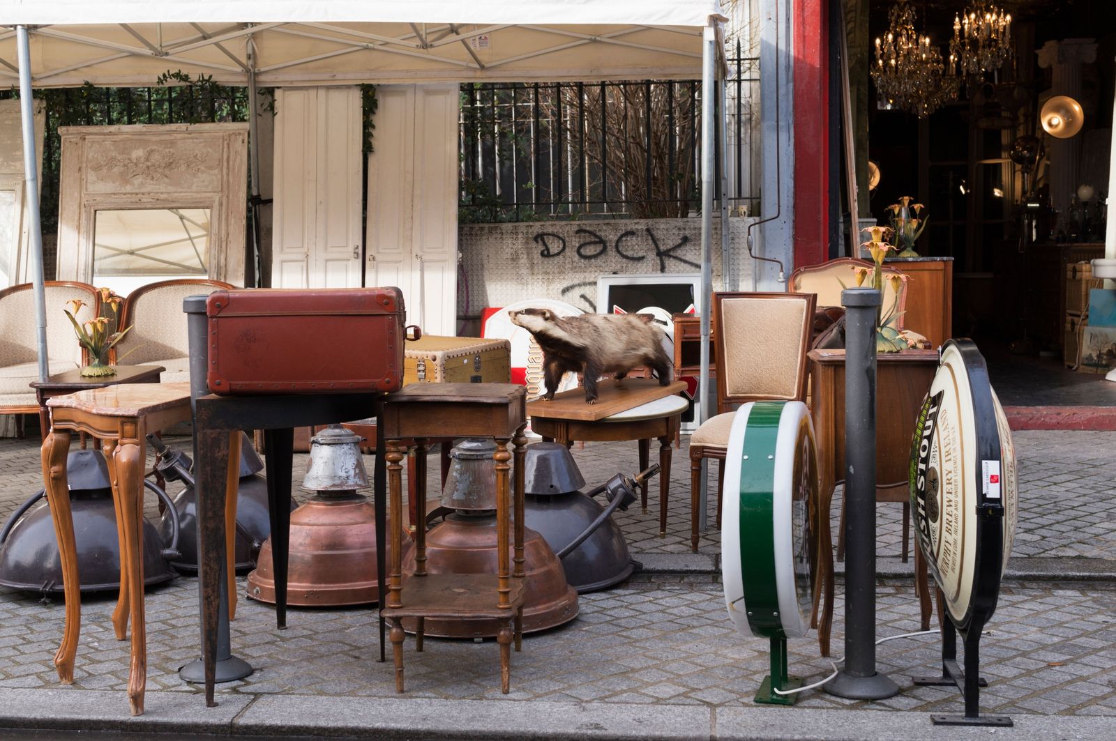 A stall at the March aux Puces in SaintOuen outside of Paris.