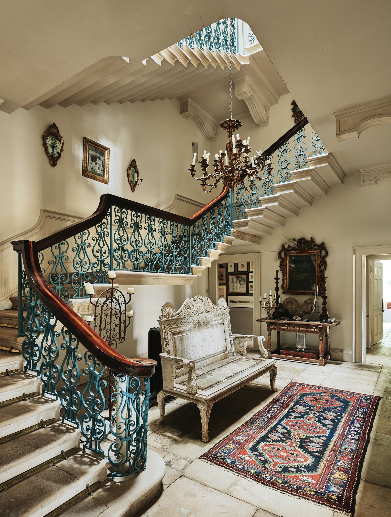 The grand staircase at the 18thcentury Wolterton Hall in Norfolk