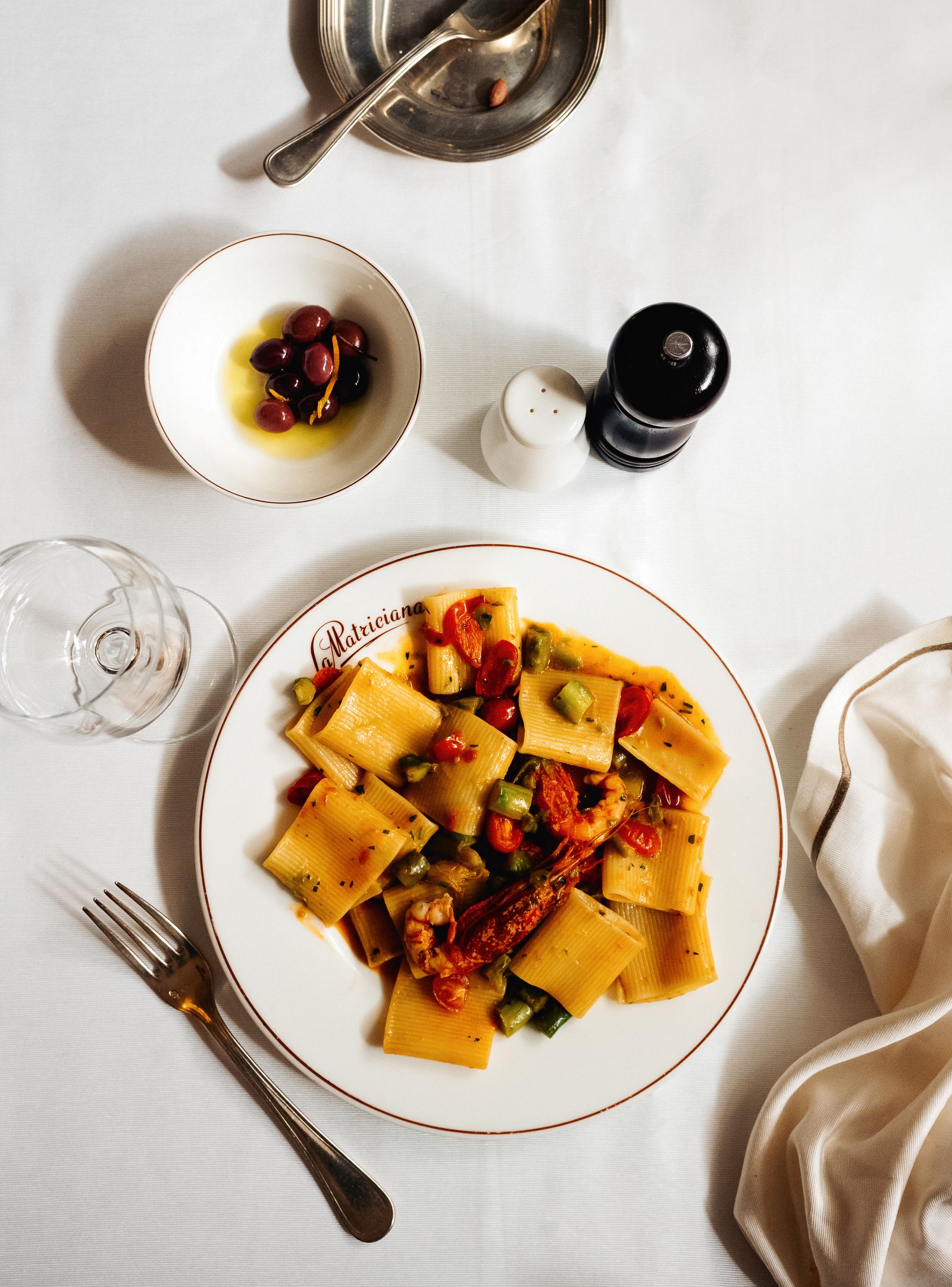 La Matricianas paccheri e gamberi which Ignasi painted last year the original is displayed in the restaurant