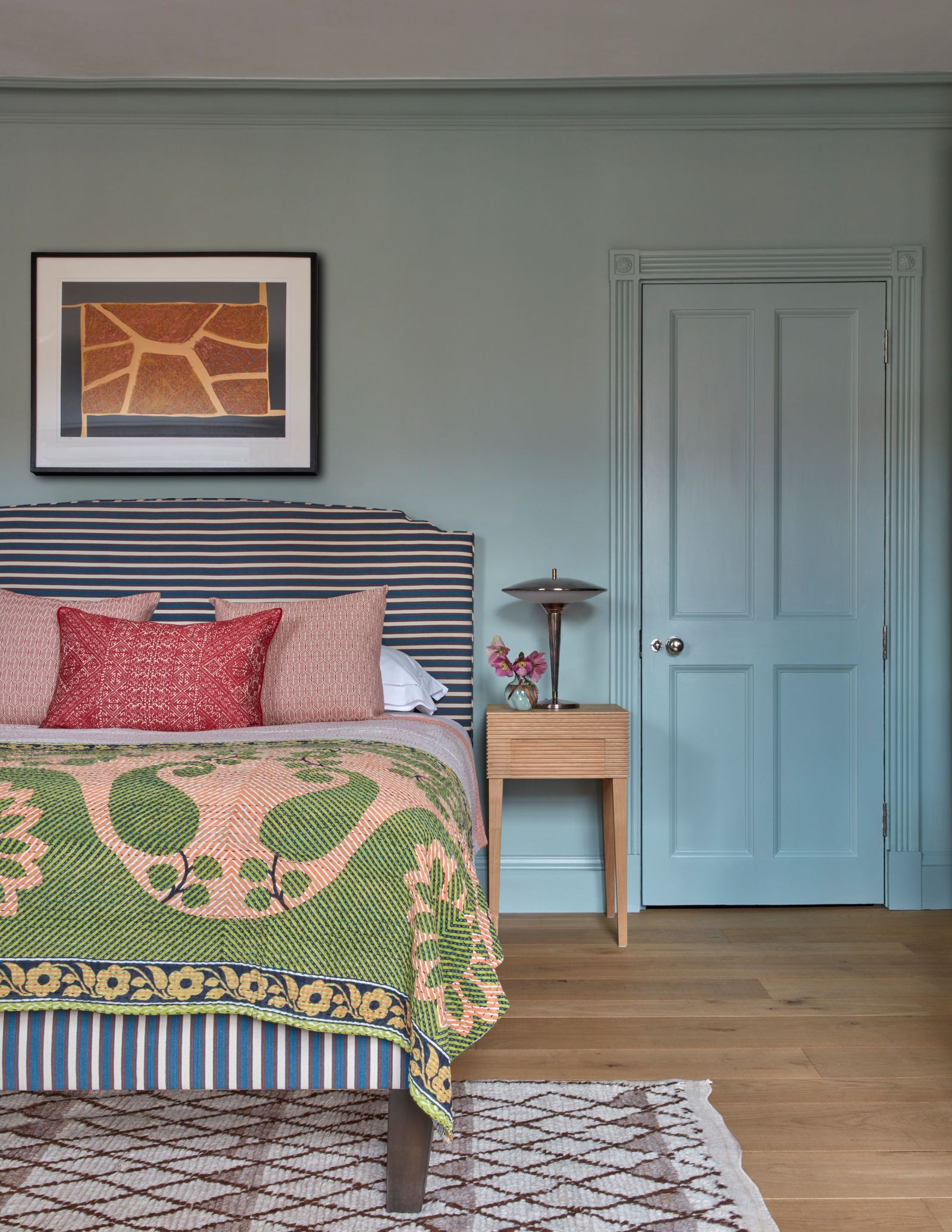 The bedroom of a Kensington house by Kate Guinness