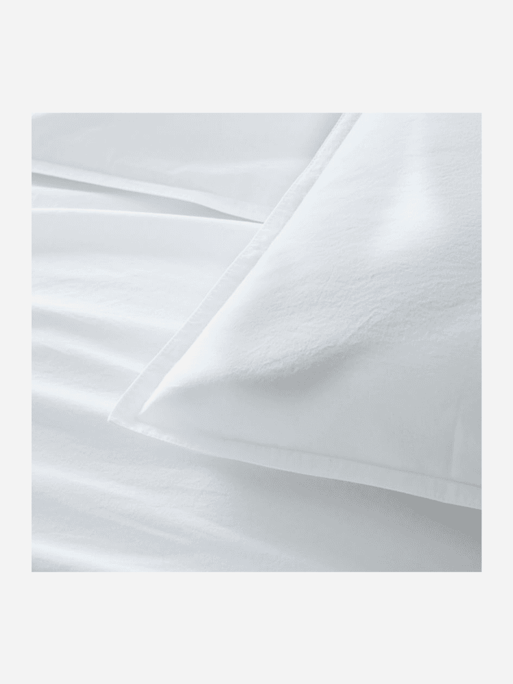 West Elm , white Organic Washed Cotton Percale Duvet Cover & Pillowcases