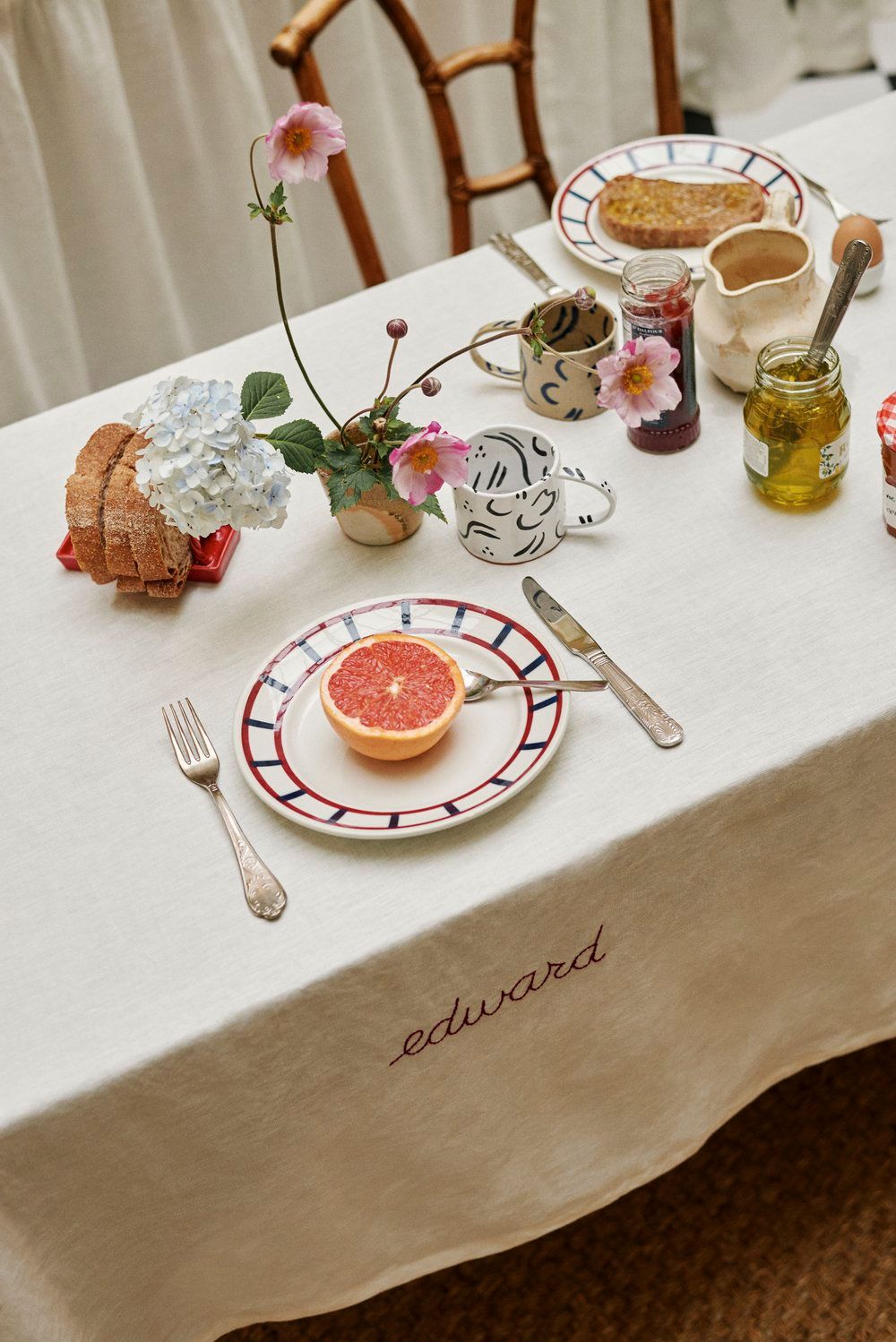 The hem names tablecloth from East London Cloth