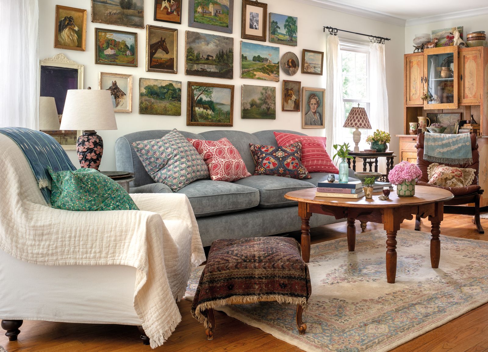 The welllayered living room.