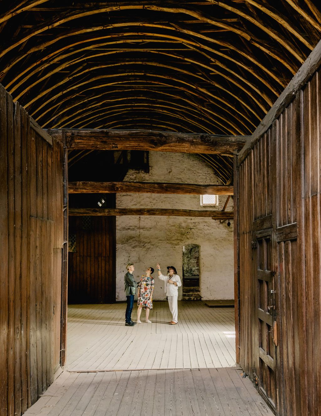 Interior architect and museum concierge Koen Naessens with Jacqueline and Koenraad at SintJanshospitaal one of the...