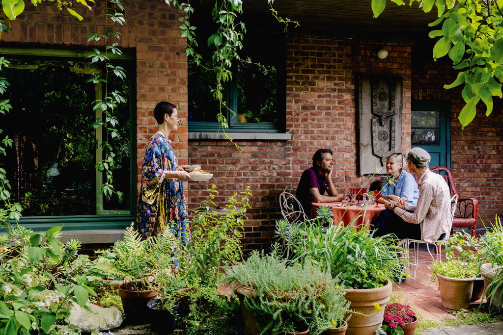 Tile designer Dominique Desimpel and Dominique Savelkoul director of Mu.ZEE art museum in Ostend join the couple for...
