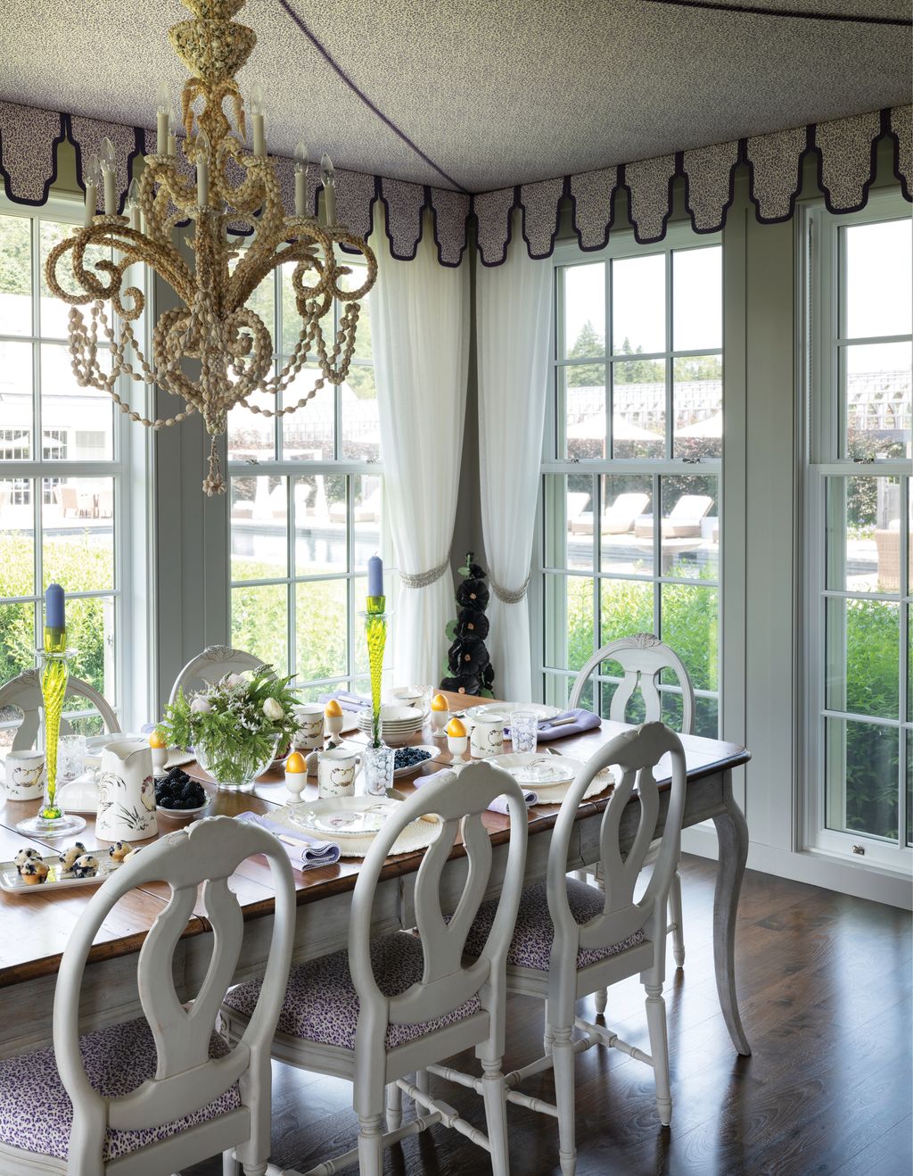 The garden room is yet another space in the house that has been furnished to provide space for relaxation in this case...