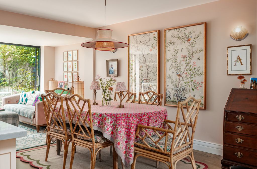 Chairs surrounding the dining table are also from Vietnam.