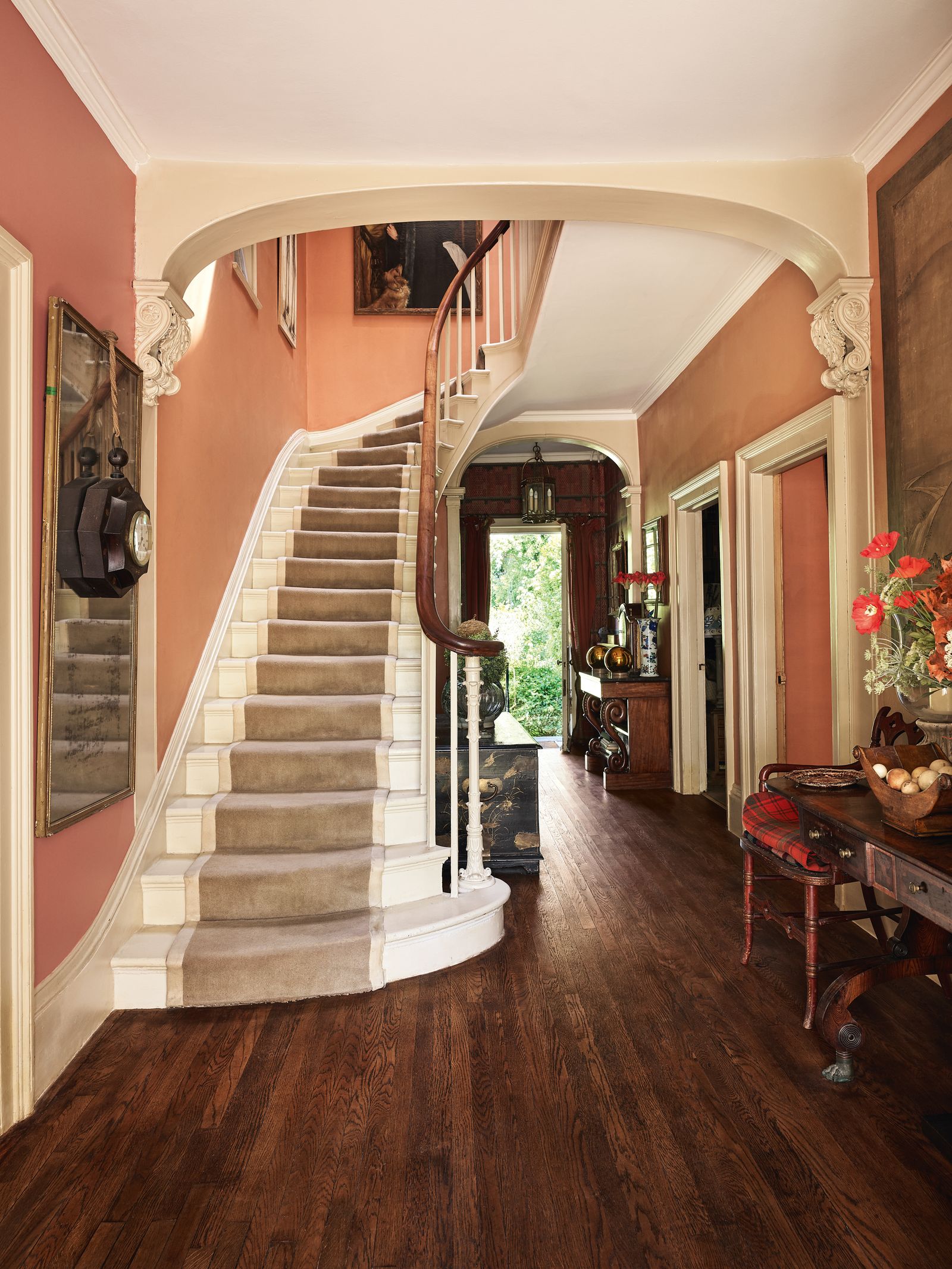 The owner of this west London house Sara Fenwick was inspired by an old jumper a for the wall colour in the dramatic...