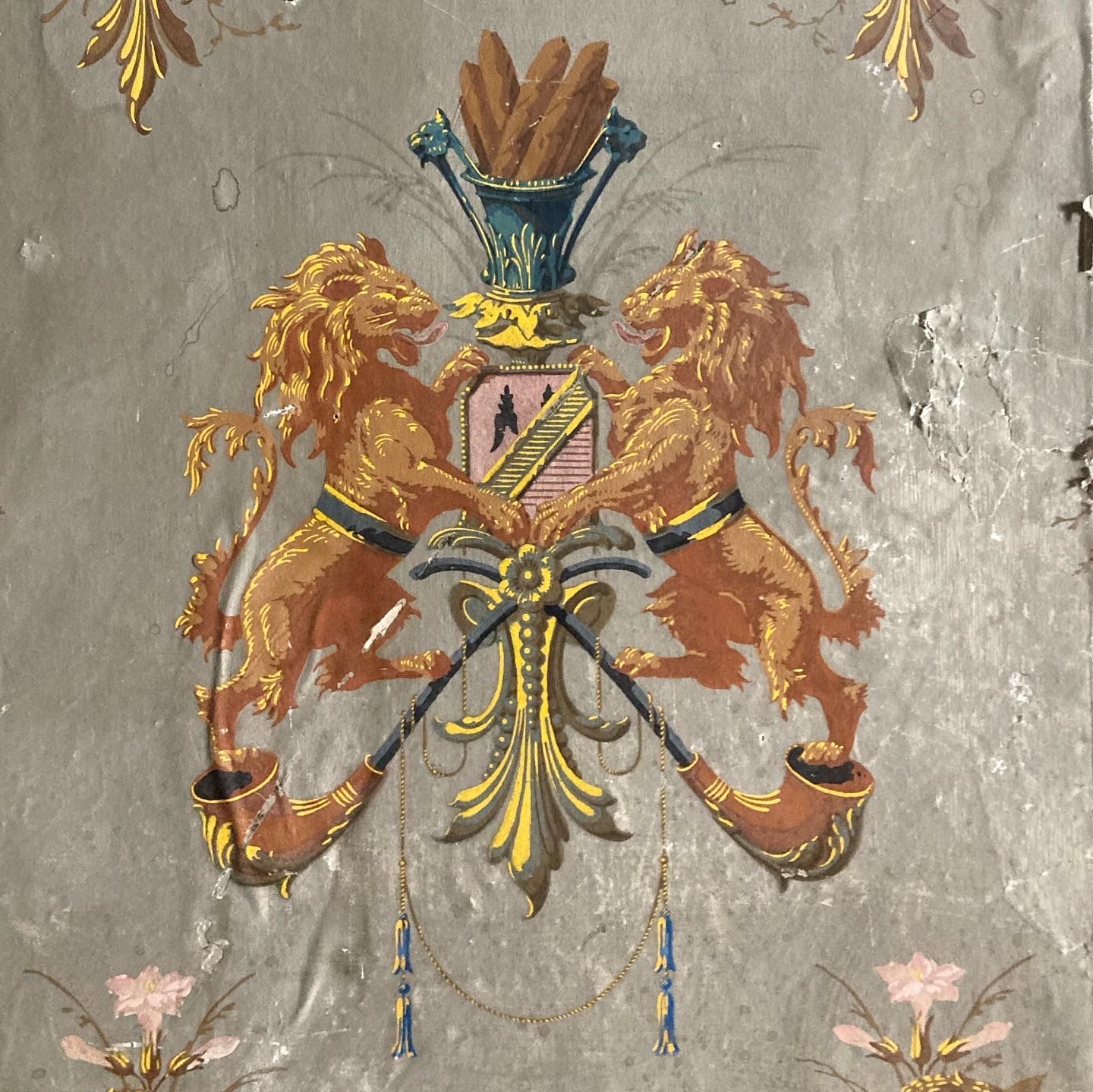 The wallpaper in the smoking room at Il Castello di Donnafugata.