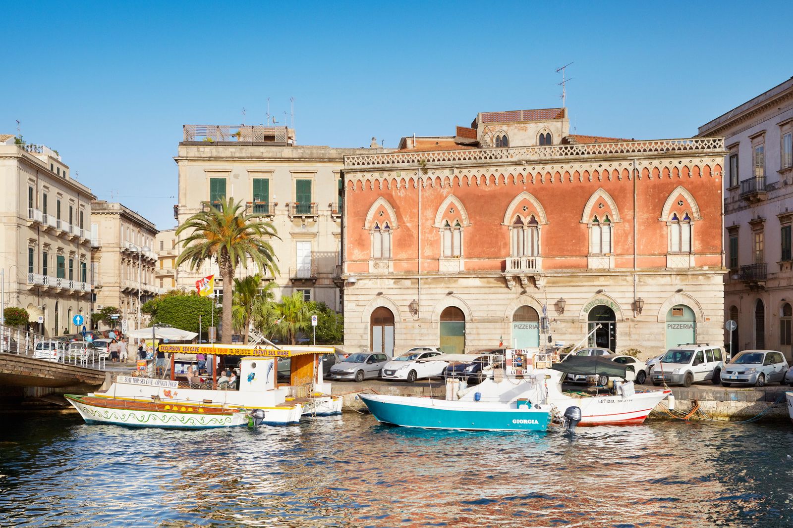 The harbour of Ortigia Island in Syracuse.