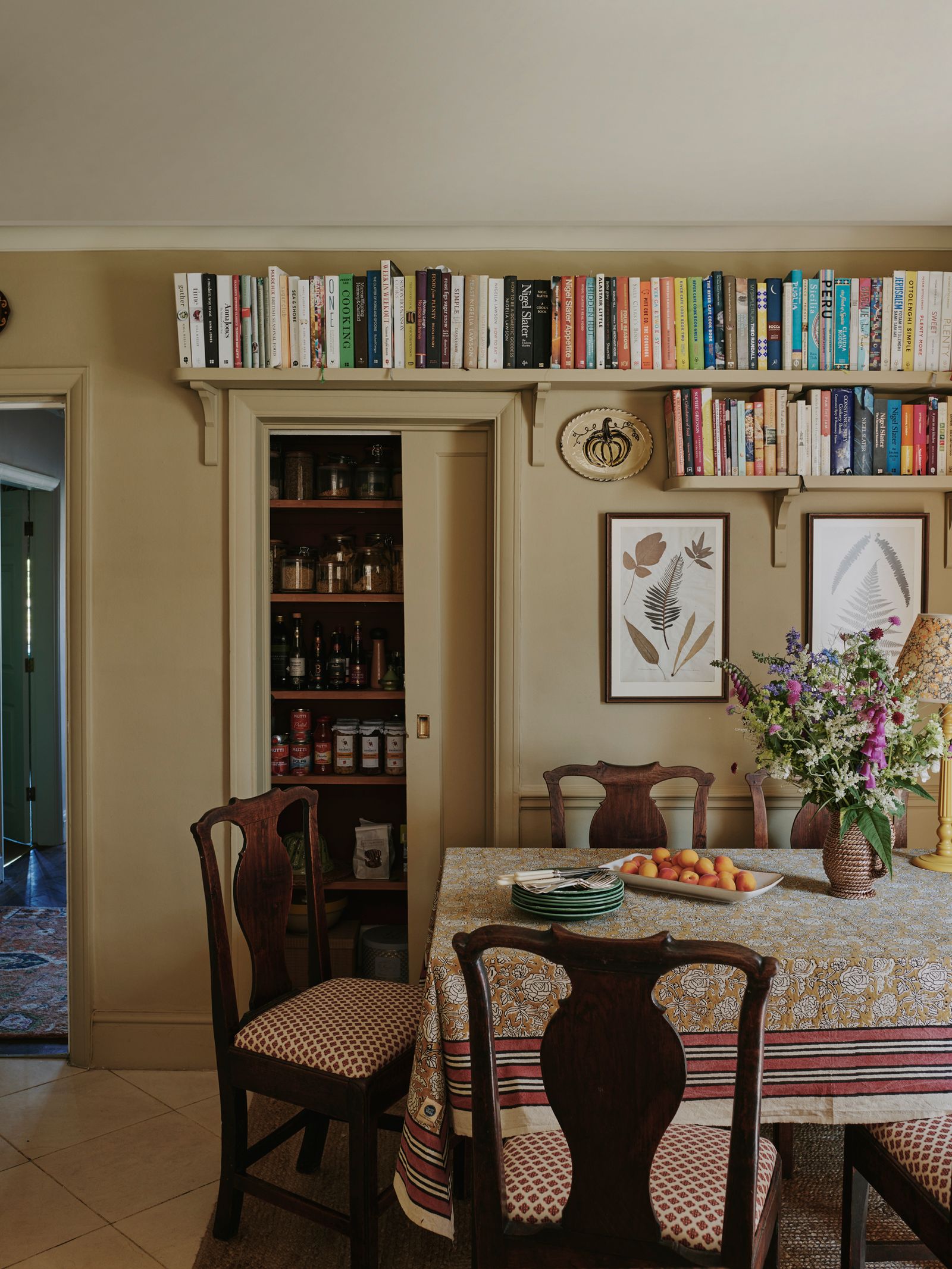 This display of cookbooks on simple homemade shelves at Farrow amp Ball brand ambassador Patrick O'Donnell's house is a...