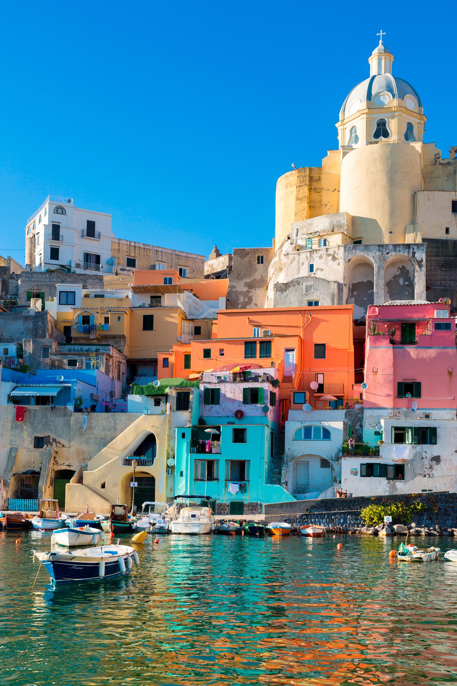 JFM9MP Procida Naples Italy La Corricella Harbour