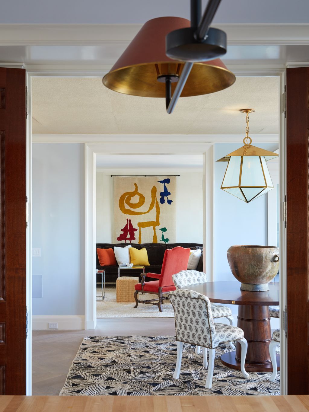 ‘I like to pull color out of a work of art and have it participate in three dimensions moving from room to room says...