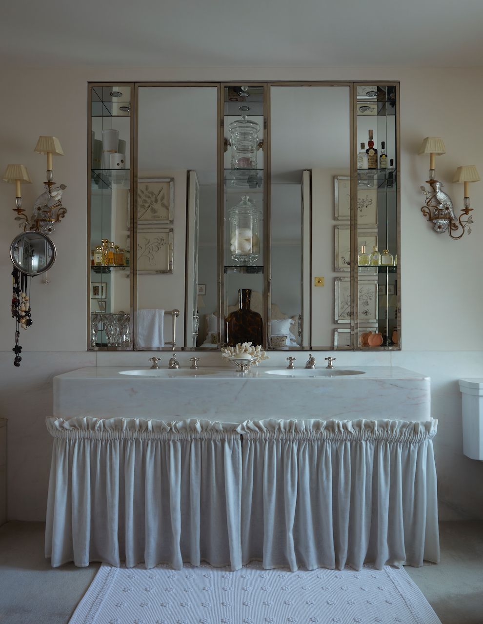 The sink in this unusual London mews house is the ‘Marble Rose Aura twin basins made by Stone Fashion London Ltd with a...