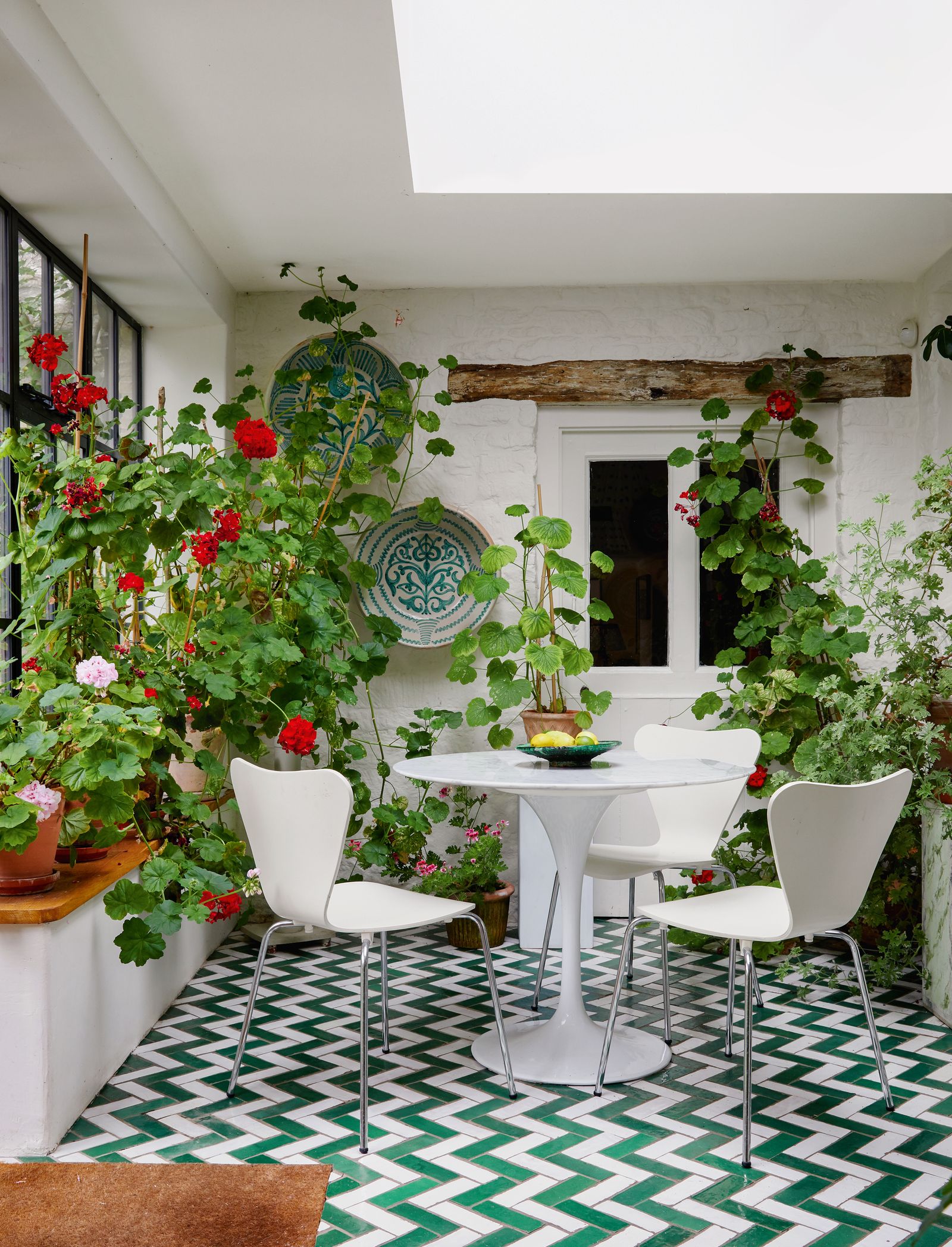 Filled with Sarahs beloved geraniums and affectionately known as her ‘geraniorium this room was inspired by trips to...