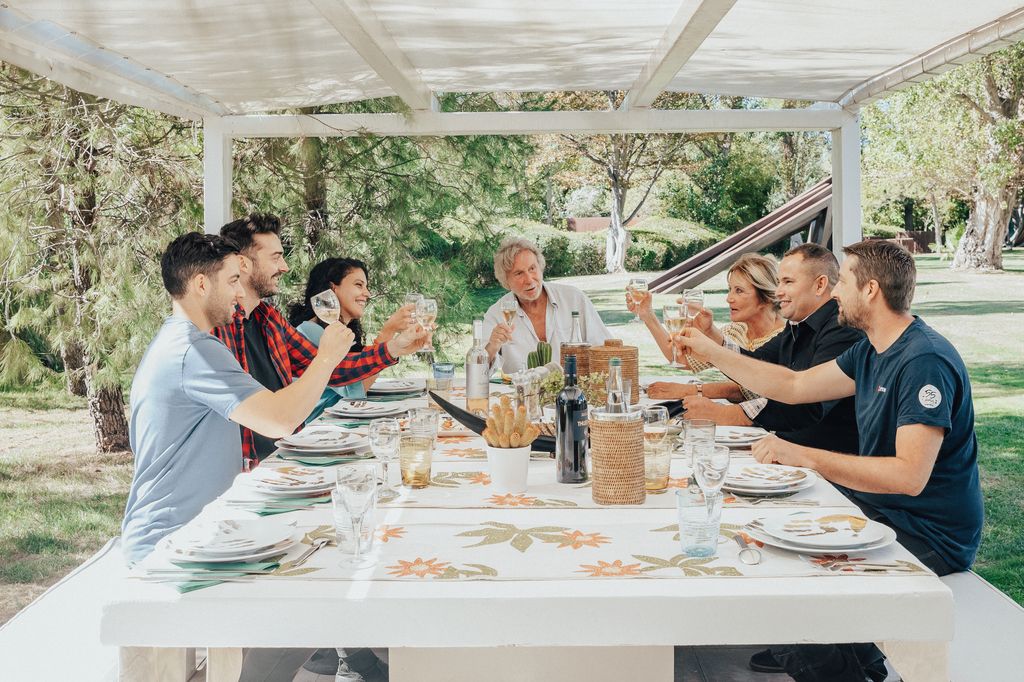 Hosting a lunch for the studio staff.