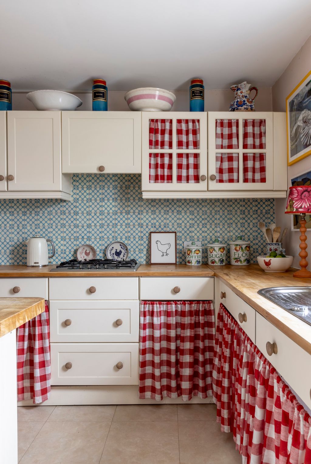 Though in London Alice Peto's kitchen would be at home deep in the countryside with its jolly red gingham curtains. The...
