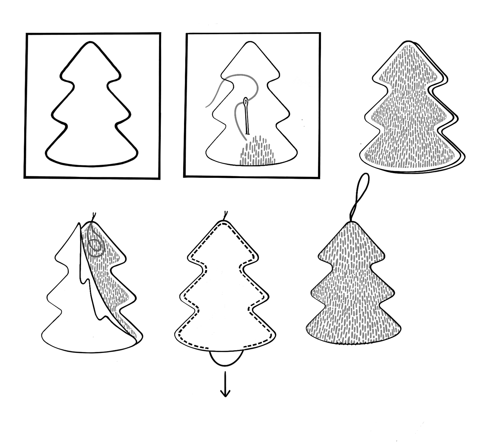 A Christmas tree stepbystep