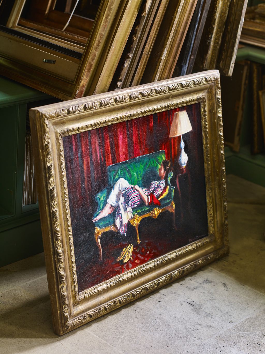 One of Phoebes paintings framed by Luke.