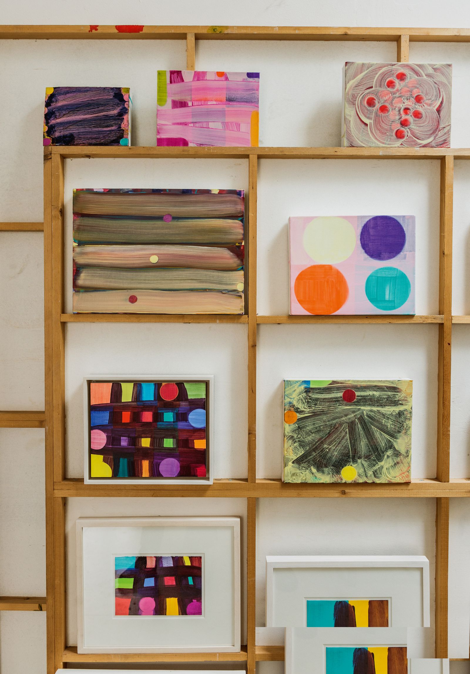 On the middle shelf left is Ashbery Sunburst 2013 on the right Surfaced Later 2010.