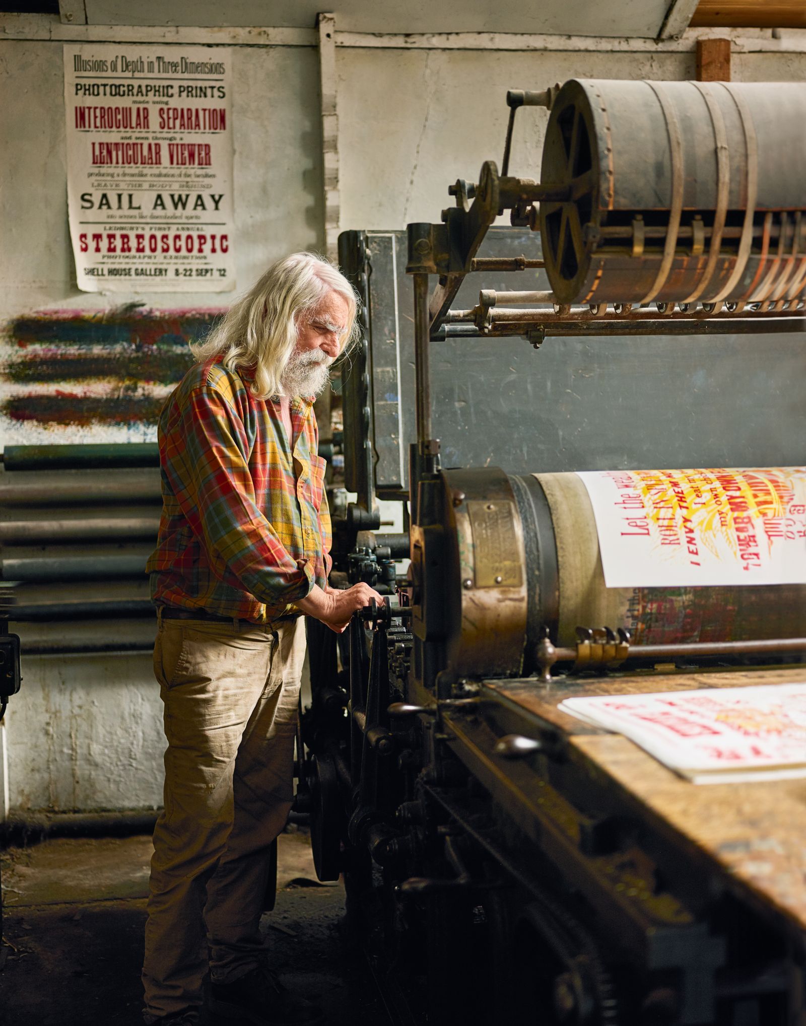 Martin works the Wharfedale press.