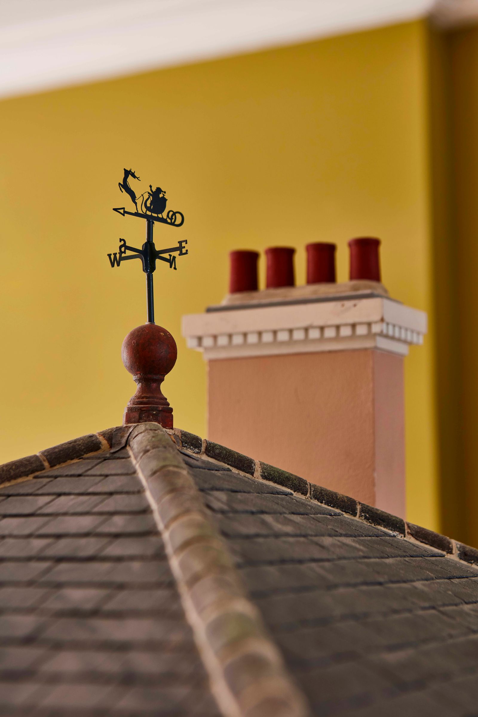 The intricate decoration of a magical Christmas doll's house