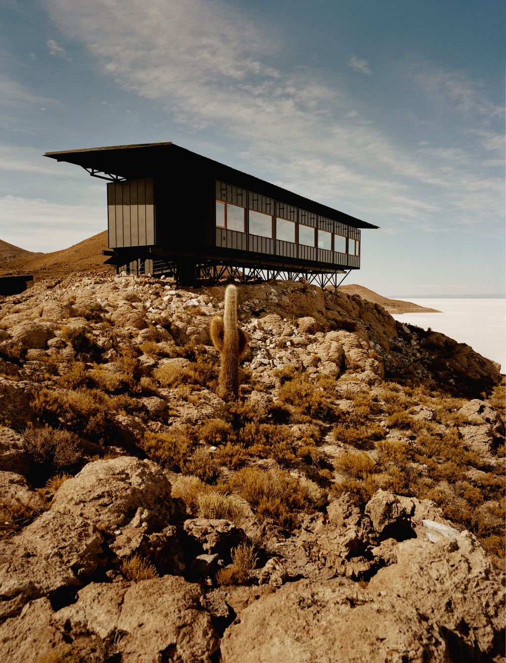 The exterior of the Explora lodge at Uyuni designed by the Chilean architect Max Núñez.