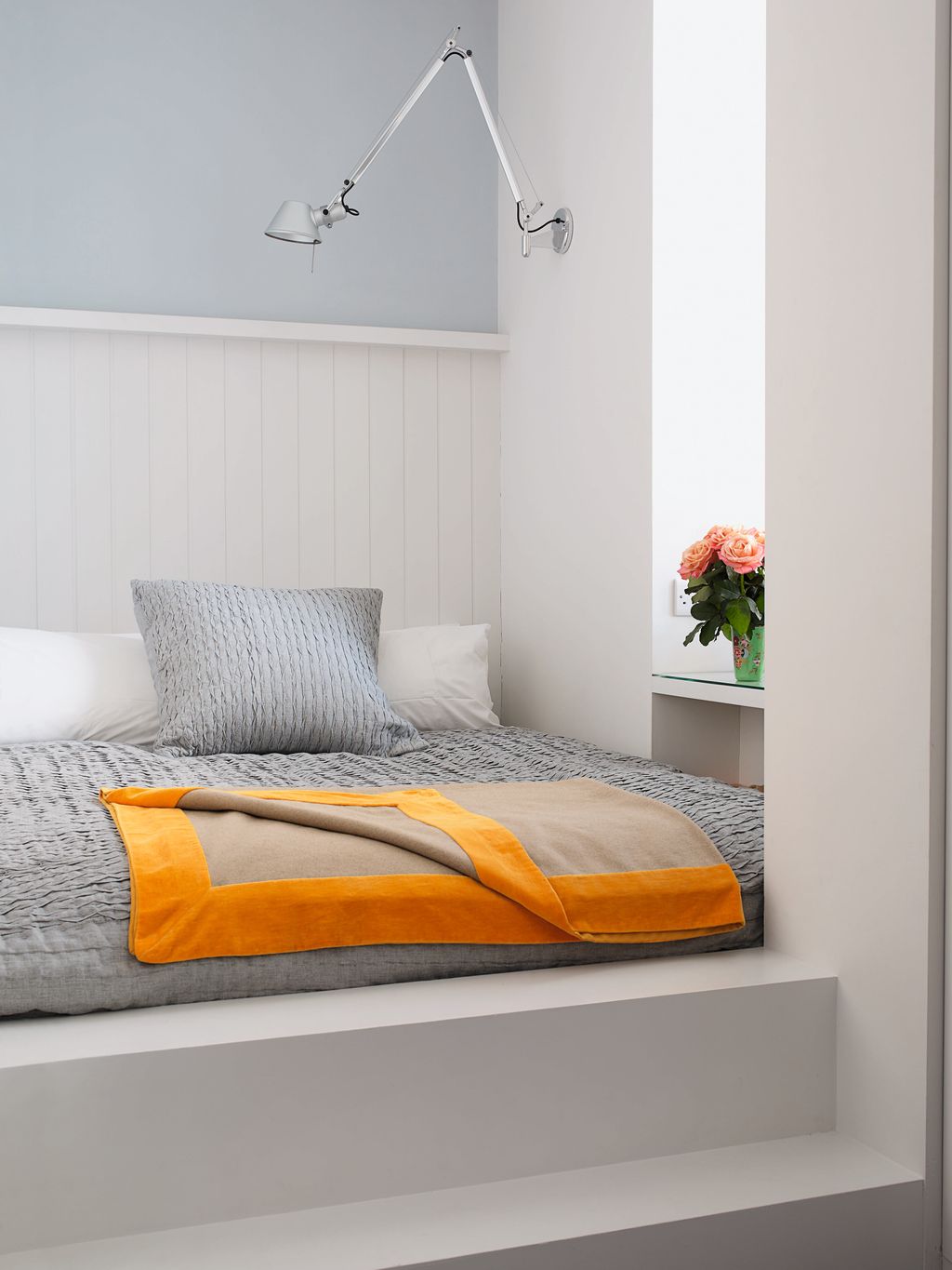 The raised bed in Henry's bedroom lifts up to reveal extra storage beneath.