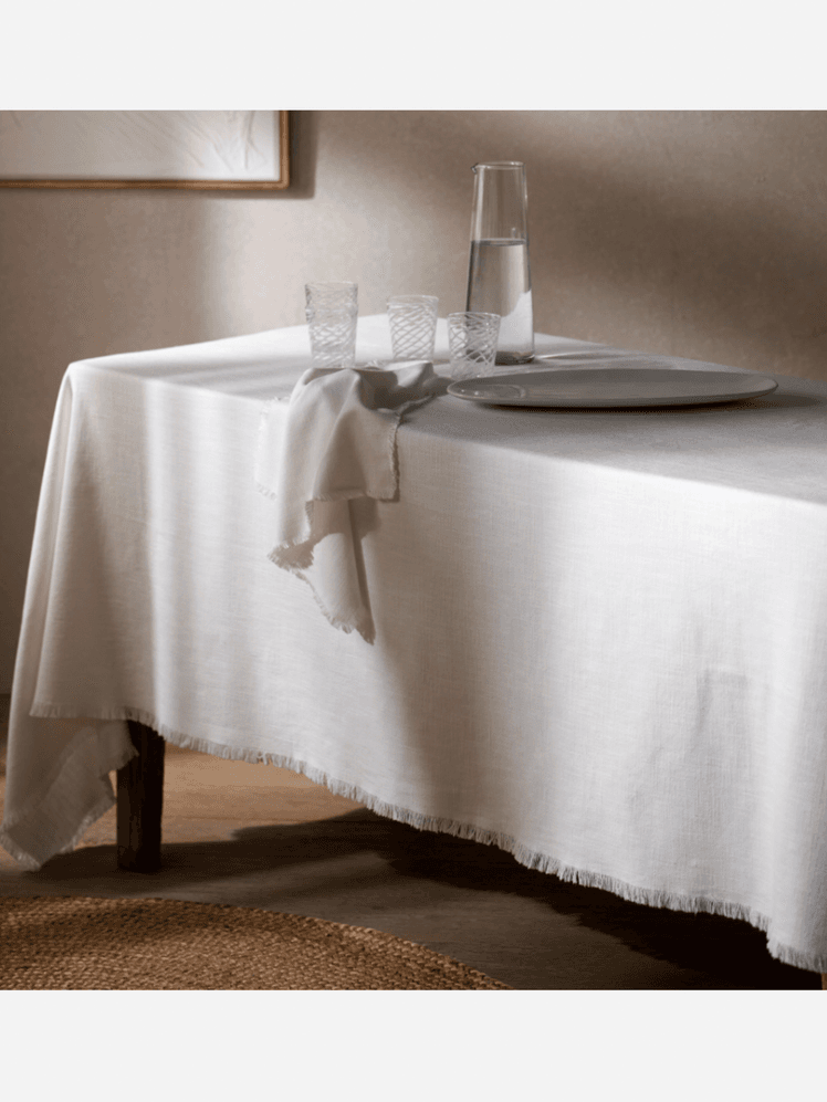 Image may contain: Tablecloth, Home Decor, and Linen