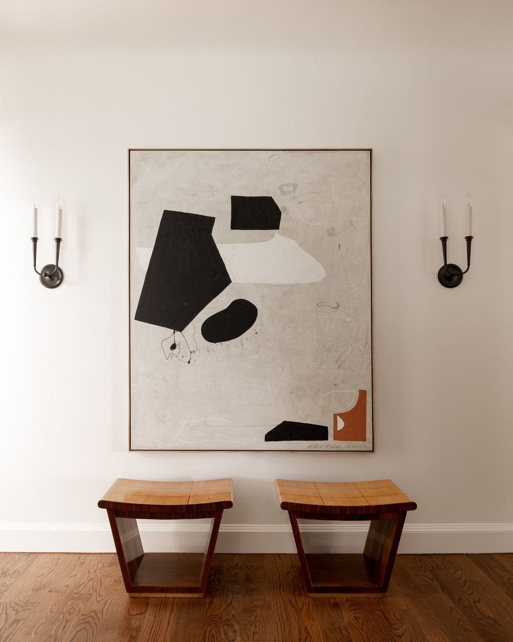 Image may contain Art Painting Indoors Interior Design Wood Furniture and Table