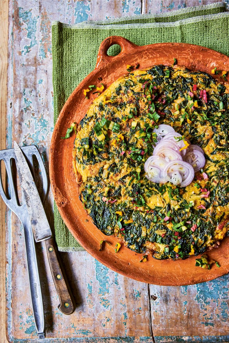Image may contain Food Food Presentation Blade Knife Weapon Cutlery Fork and Frittata