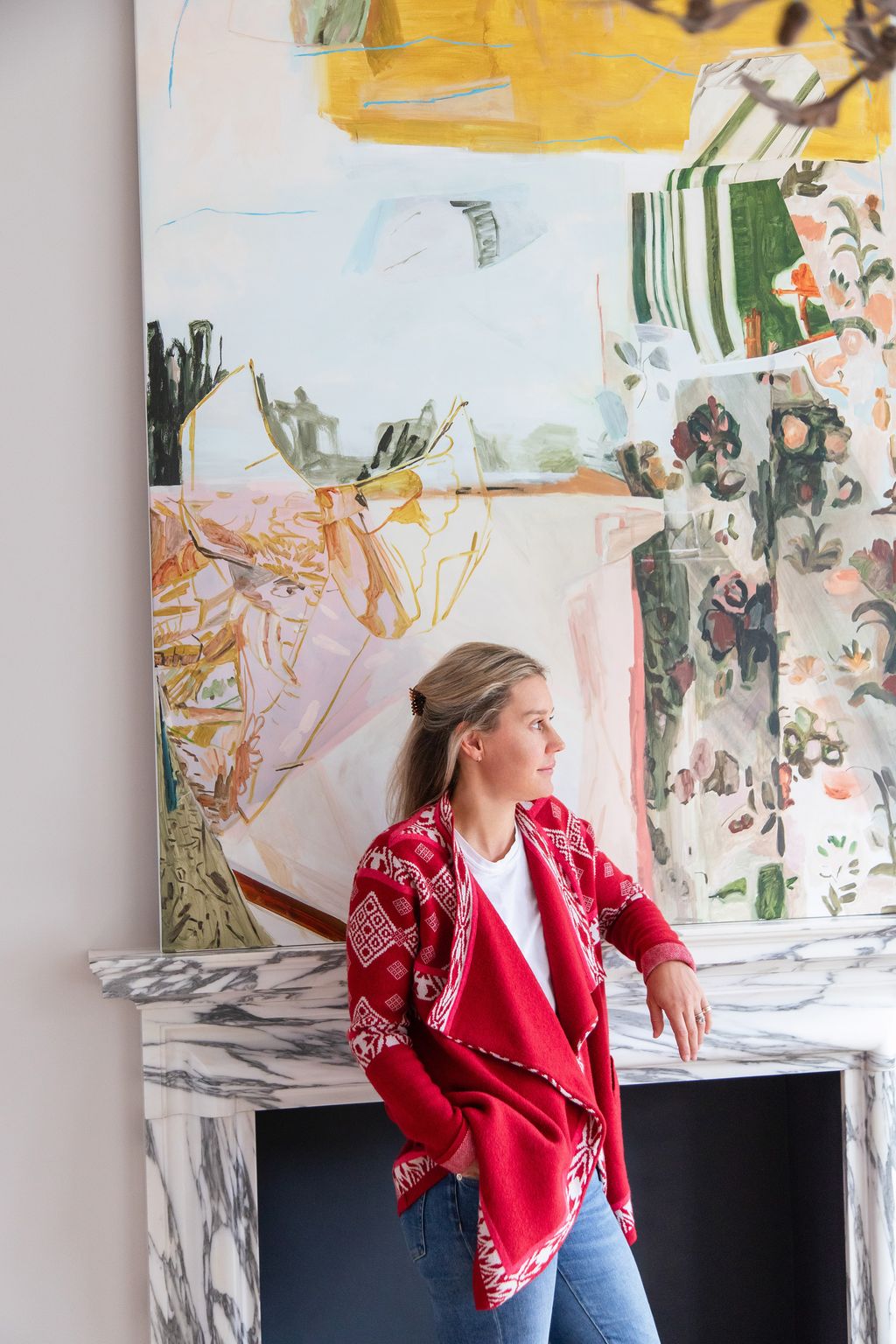 Image may contain Face Head Person Photography Portrait Clothing Pants Adult Blouse Art Painting and Coat