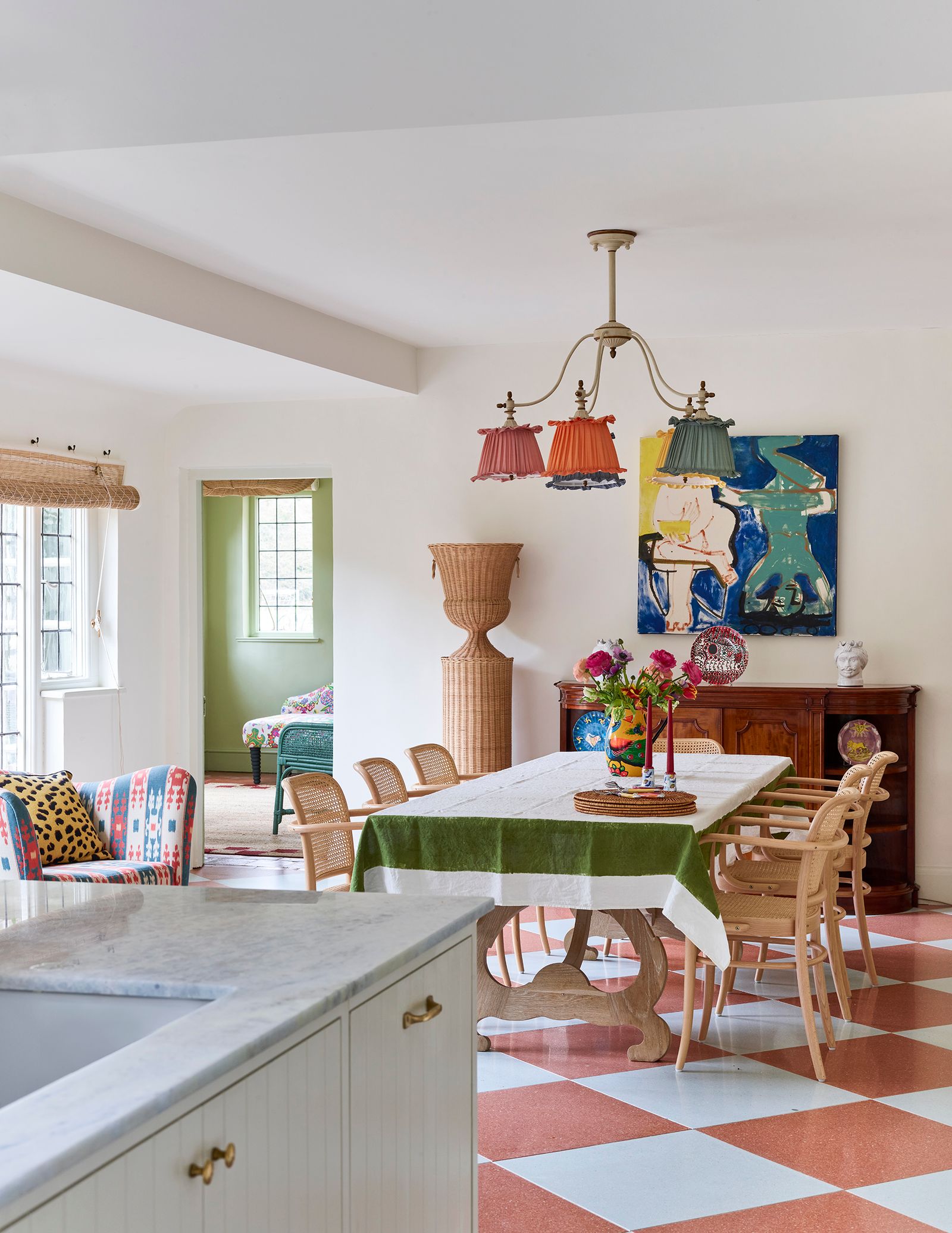 Image may contain Architecture Building Dining Room Dining Table Furniture Indoors Room Table and Home Decor