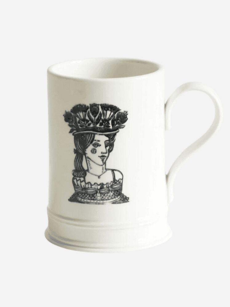Image may contain: Cup, Stein, Art, Porcelain, Pottery, Face, Head, and Person