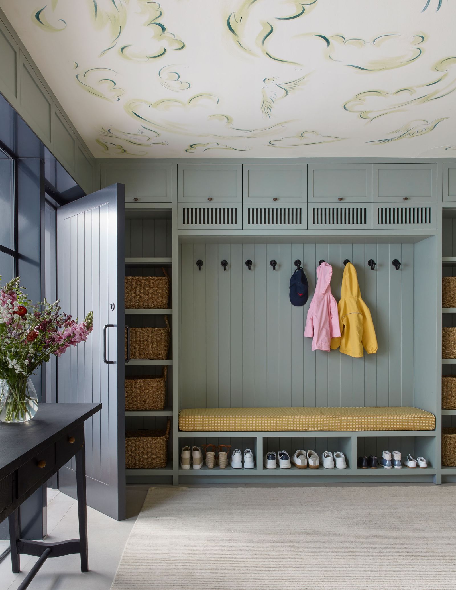 Image may contain Indoors Interior Design Desk Furniture Table Clothing Footwear Shoe Accessories Bag and Handbag