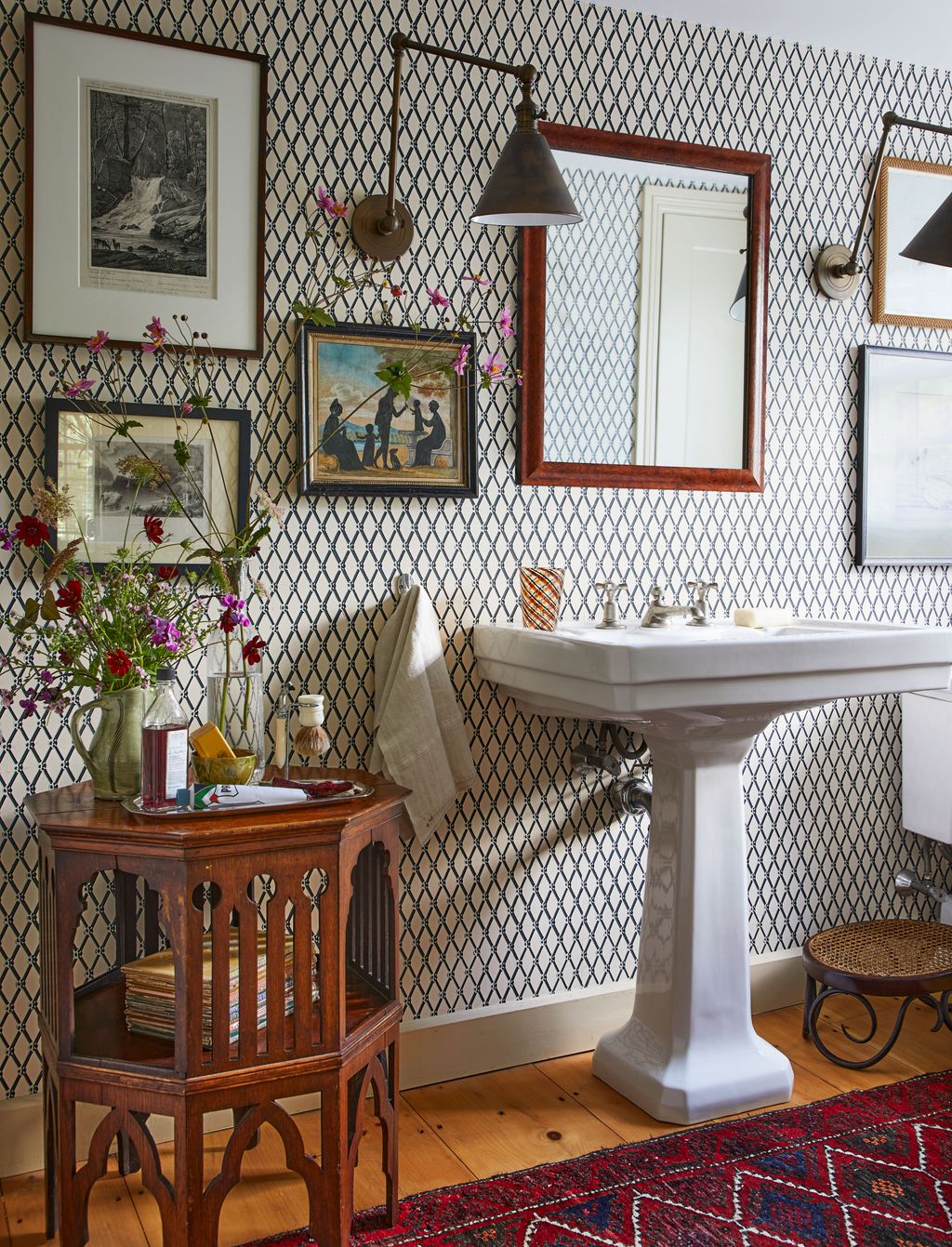 Image may contain Corner Art Painting Indoors Interior Design Sink Sink Faucet Desk Furniture Table and Home Decor