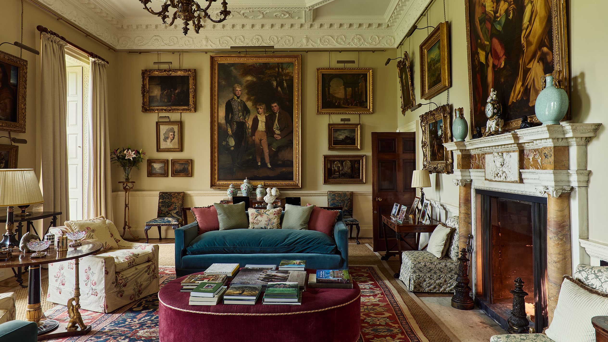 The drawing room at Bywell Hall built in 1752 to designs by James Paine and today stewarded by Victoria Beaumont and her...
