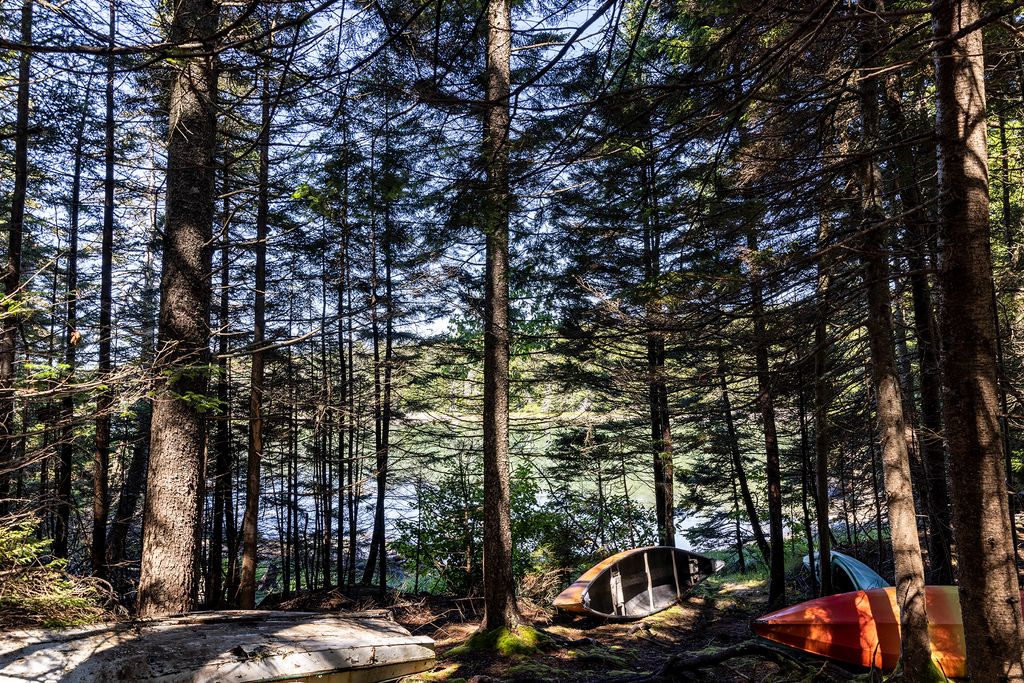 Image may contain Camping Outdoors Boat Transportation Vehicle Architecture Building Shelter Plant and Vegetation