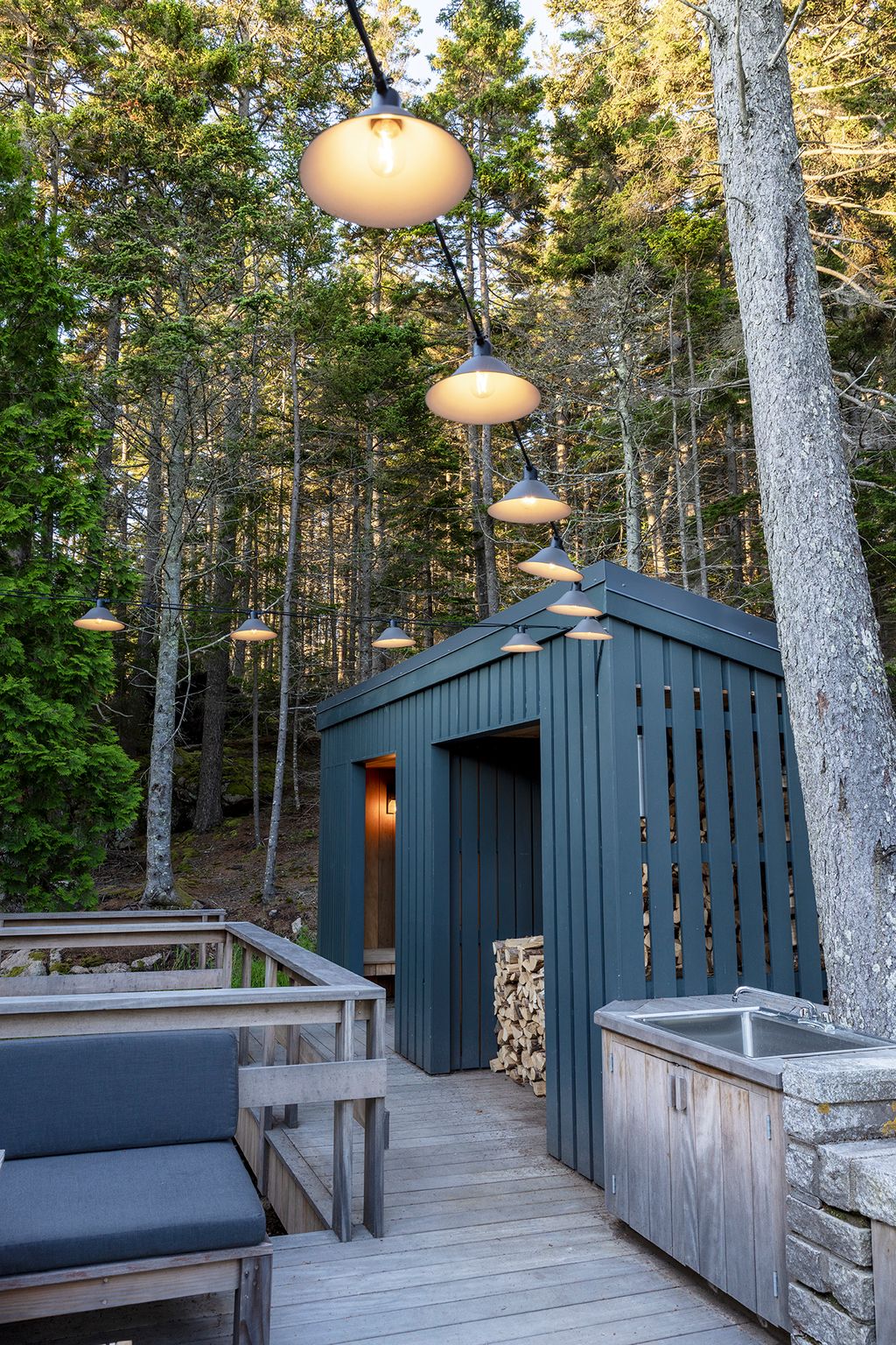 Image may contain Indoors Interior Design Nature Outdoors Scenery Bench Furniture Architecture Building and Shelter