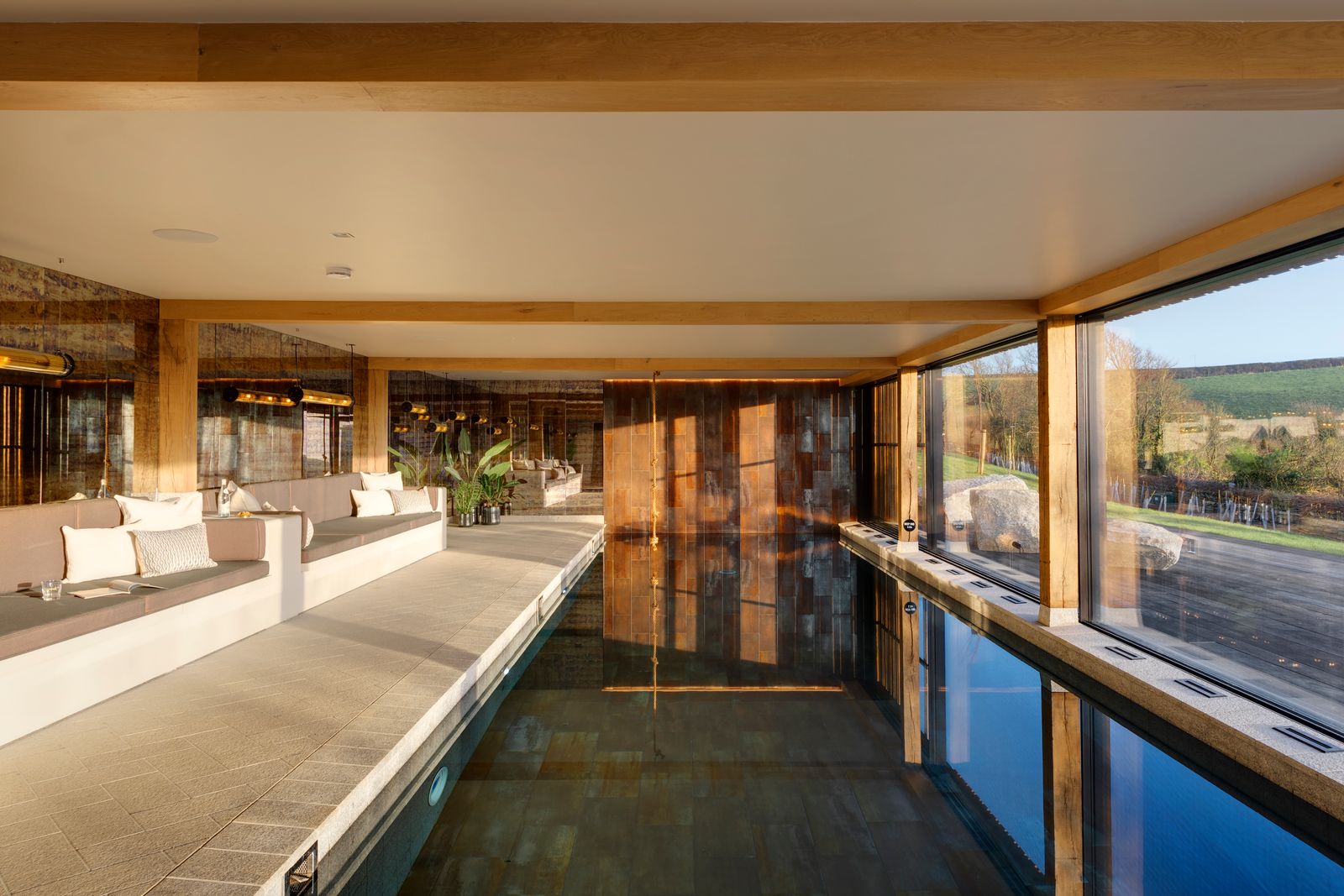 Image may contain Pool Water Indoors Interior Design Swimming Pool Cup Floor Architecture Building and House